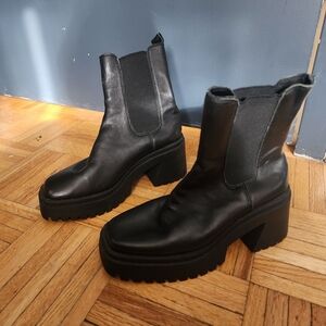 Steve Madden Black Chunky Platform Chelsea Boots 6 Y2k Indie Festival Emo